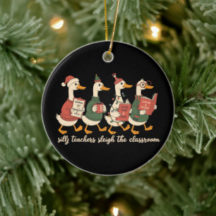 Kerstmis Dwaas Leraar Gans Cadeau Knus Winter Keramisch Ornament