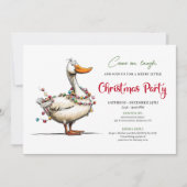 Kerstmis Dwaze Gans Speelse Whimsical Feestje Kaart (Voorkant)
