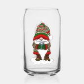 Kerstmis Dwerg Rood Groen Winter Schattig Blikvorm Glas (Achterkant)