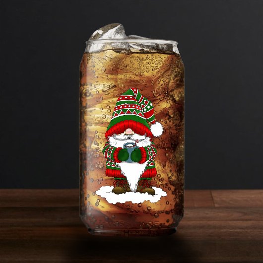 Kerstmis Dwerg Rood Groen Winter Schattig Blikvorm Glas