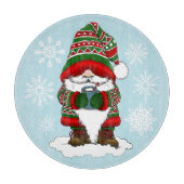 Kerstmis Dwerg Rood Groen Winter Schattig Snijplank (Voorkant)