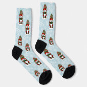 Kerstmis Dwerg Rood Groen Winter Schattig Sokken (Rechts)
