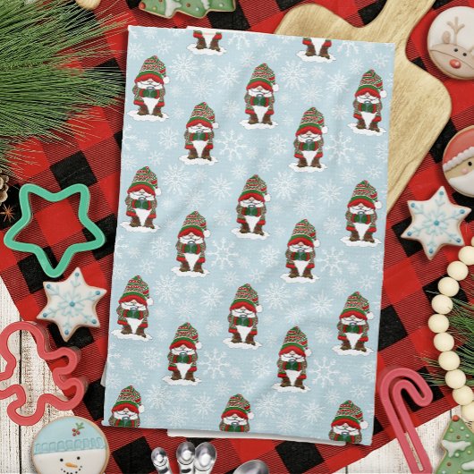 Kerstmis Dwerg Rood Groen Winter Schattig Theedoek