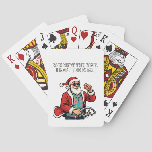 Kerstmis Echtscheiding Bewaring Humor Grappig Vaka Pokerkaarten (Achterkant)