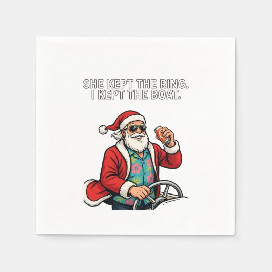 Kerstmis Echtscheiding Bewaring Humor Grappig Vaka Servet (Voorkant)