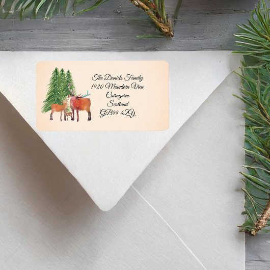Kerstmis edelhert etiket