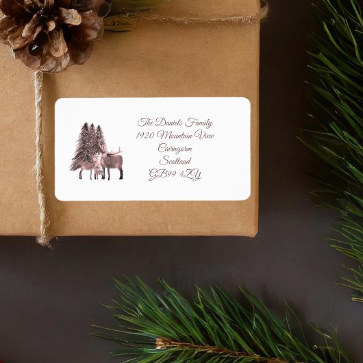 Kerstmis edelhert etiket