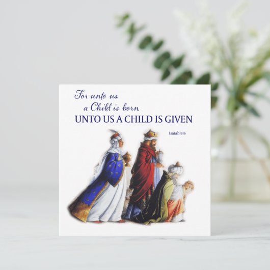 Kerstmis Een kind is ons gegeven Feestdagenkaart (Staand voorkant)