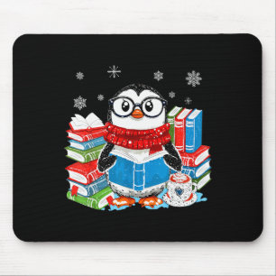 Kerstmis Een Pinguïn Lezen Boek Sneeuwvlok Cacao H Muismat