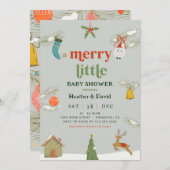 Kerstmis Een prettige uitnodiging tot Baby shower (Voorkant / Achterkant)