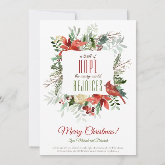 Kerstmis Een Thrill of Hope Holiday Kaart (Voorkant)