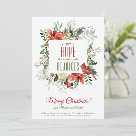 Kerstmis Een Thrill of Hope Holiday Kaart (Staand voorkant)