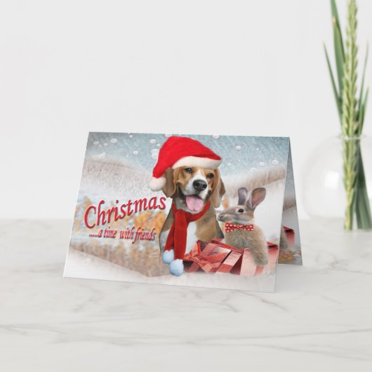 Kerstmis een Tijd met Vrienden Feestdagen Kaart (Voorkant)