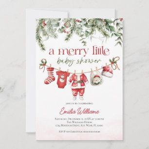 Kerstmis een vrolijke baby shower uitnodiging