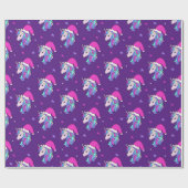 Kerstmis-eenhoorn in Santa hat Cadeaupapier (Vlak)