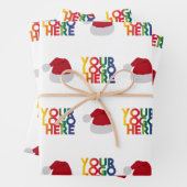 Kerstmis Eenvoudig Zakelijk Logo Kerstmannenhoed Inpakpapier Vel (In situ)