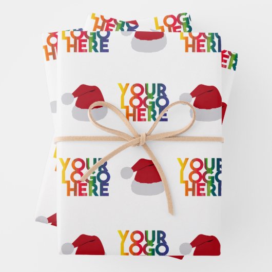 Kerstmis Eenvoudig Zakelijk Logo Kerstmannenhoed Inpakpapier Vel (In situ)