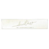 Kerstmis Eenvoudige Gouden Kalligrafie Script Zege Korte Tafelloper (Horizontaal)