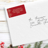 Kerstmis Eenvoudige Groene Sneeuwvlok Klassiek Pat Etiket