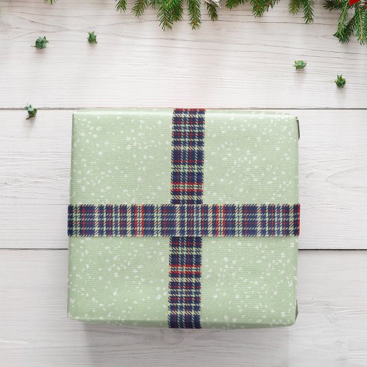 Kerstmis Eenvoudige Marine Blauw Plaid Patroon Rus Satijnen Lint