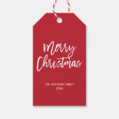 Kerstmis Eenvoudige Rode Cadeautags Cadeaulabel (Voorkant)