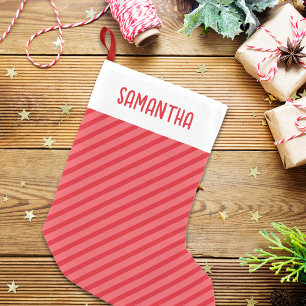 Kerstmis Eenvoudige Rode grillige Strepen Schattig Kleine Kerstsok