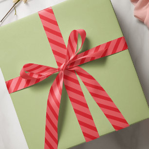 Kerstmis Eenvoudige Rode grillige Strepen Schattig Satijnen Lint