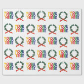 Kerstmis - Eenvoudige zakelijke Logo -  Wreater Cadeaupapier (Vlak)