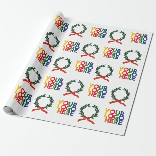 Kerstmis - Eenvoudige zakelijke Logo -  Wreater Cadeaupapier (Uitgerold)