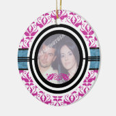 Kerstmis eerste damast foto ornament voor koppels (Links)