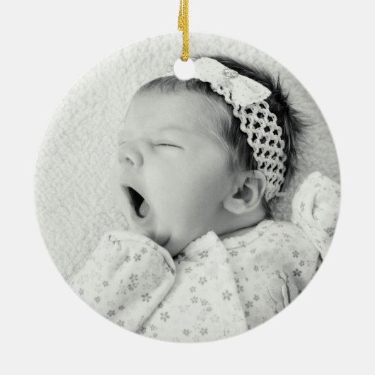 Kerstmis, eerste kerstkerstfeest, nieuwe baby, keramisch ornament (Achterkant)