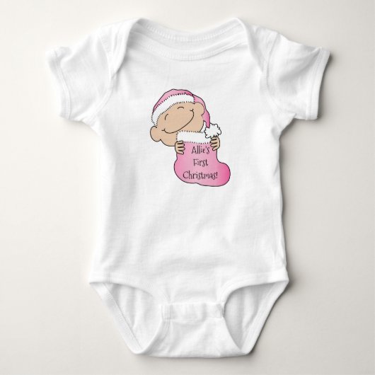 Kerstmis "Eerste Kerstmis" Baby Bodysuit (Voorkant)