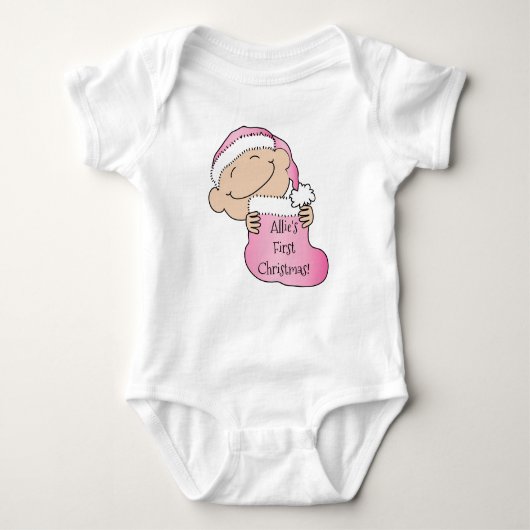 Kerstmis "Eerste Kerstmis" Baby Body'tje Romper (Voorkant)