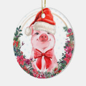 Kerstmis: eerste kerstmis met wiet Piglet Keramisch Ornament (Links)