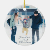 Kerstmis: eerste kerstmis met wiet Piglet Keramisch Ornament (Achterkant)