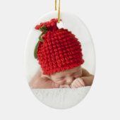 Kerstmis, eerste kerstmis van Santa Claus Baby Keramisch Ornament (Achterkant)