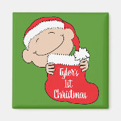 Kerstmis, eerste kerstrood magneet (Voorkant)