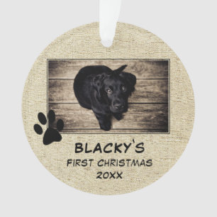 Kerstmis eerste puppy op de boerderij honden foto ornament