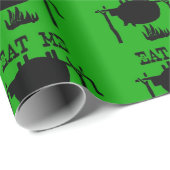 Kerstmis eet me BBQ xmas humor Cadeaupapier (Rol Hoek)