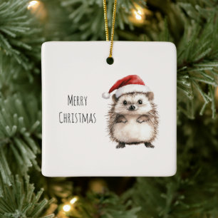 Kerstmis egel kerstmannenhoed keramisch ornament