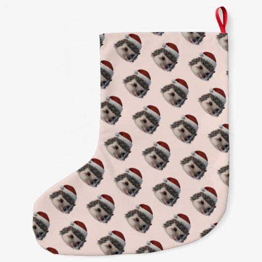 Kerstmis egel of opossum draagt Santa Costum Grote Kerstsok (Achterkant)