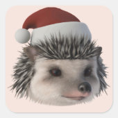 Kerstmis egel of opossum draagt Santa Costum Vierkante Sticker (Voorkant)