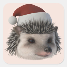 Kerstmis egel of opossum draagt Santa Costum Vierkante Sticker