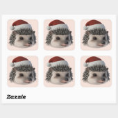 Kerstmis egel of opossum draagt Santa Costum Vierkante Sticker (Vel)