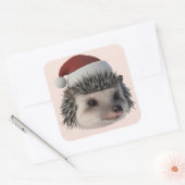 Kerstmis egel of opossum draagt Santa Costum Vierkante Sticker (Envelop)