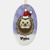 Kerstmis, egel (voeg je huisdieren toe) keramisch ornament (Rechts)