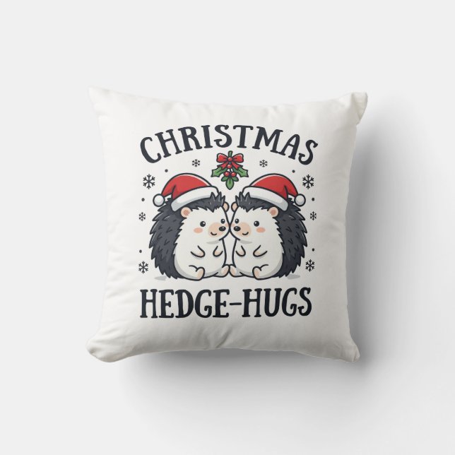 Kerstmis Egels Knuffels Cute Egels Vakantie Ontwer Kussen (Voorkant)