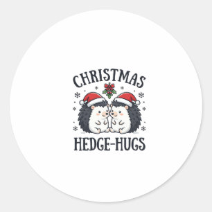 Kerstmis Egels Knuffels Cute Egels Vakantie Ontwer Ronde Sticker
