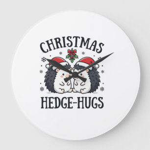 Kerstmis Egels Knuffels Mooie Egel Vakantie Ontwer Grote Klok