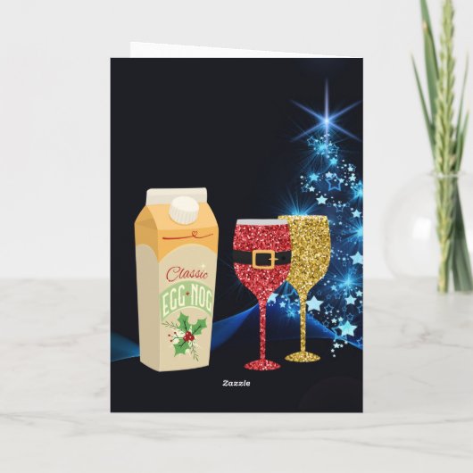 Kerstmis, Eggnog en kerst Feestdagen Kaart (Achterkant)